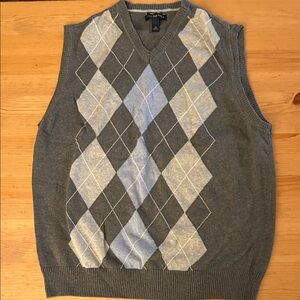 Club Room Medium V-Neck Gray Blue Argyle Sweater Vest 90’s Grandpacore  Indie